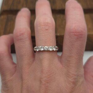 Size 9 Sterling Silver Bright Cubic Zirconia Ring A375